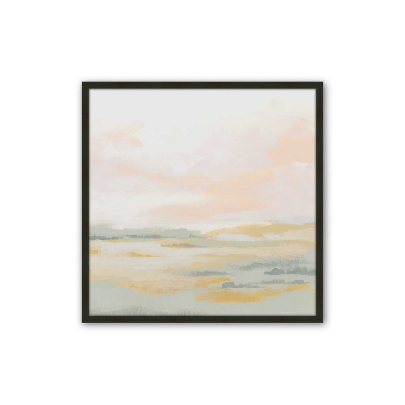«Pastel Fields of Light II», reproduction sur toile dans un cadre, H 17,5 po x l 17,5 po, Cadre d'angle ouvert noir satiné