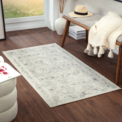 Copenhaver Power Loom Grey/Cream Area Rug