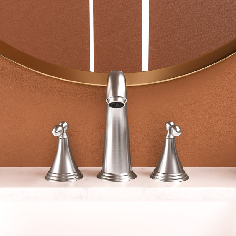 Bathroom Faucet In Brushed Nickel With 2 Handles - Solid Brass And Stainless Steel Build, To Corrosion Scratch Leak Design Made Of For A Worry-