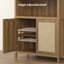 84.25''H Rattan Arched Bookcase With Adjustable Shelf-625090049