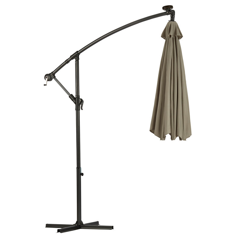 Blevins 270cm Lighted Cantilever Parasol, Light Grey