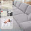 Canapé modulaire rembourré en U en chenille avec deux repose-pieds surdimensionnés-1572044101