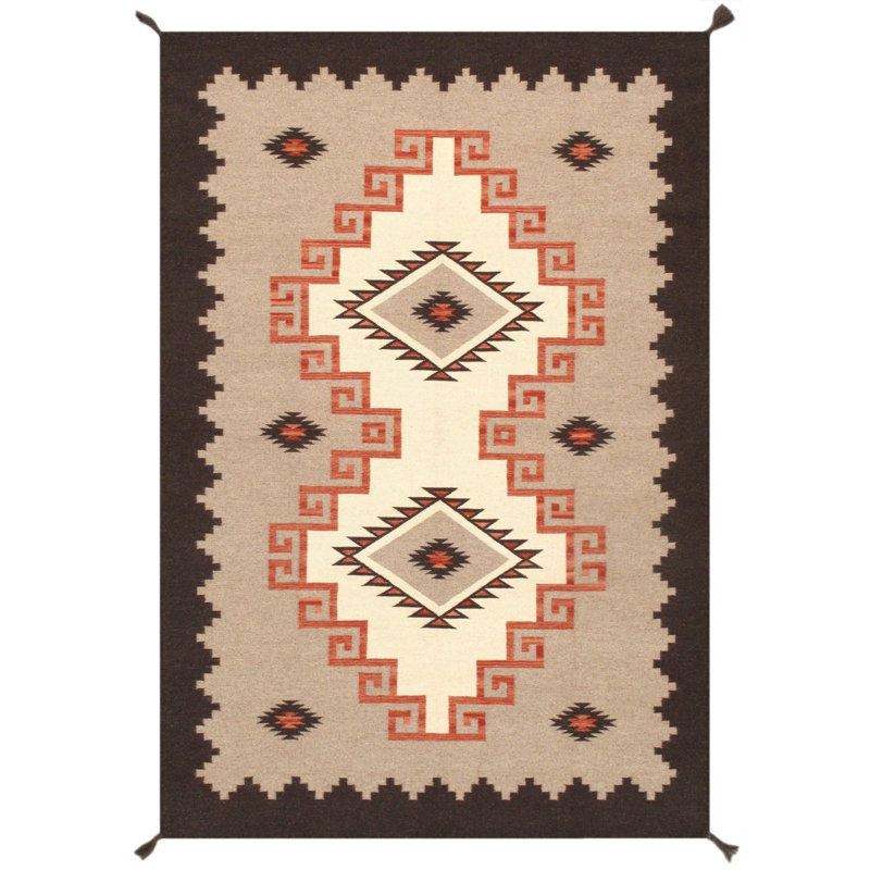 Geometric Area Rug in Ivory
