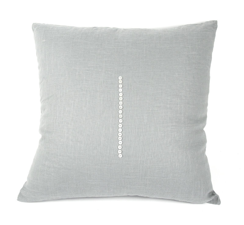Linen Square Pillow Cover & Insert, 20" x 20" , Blue Gray