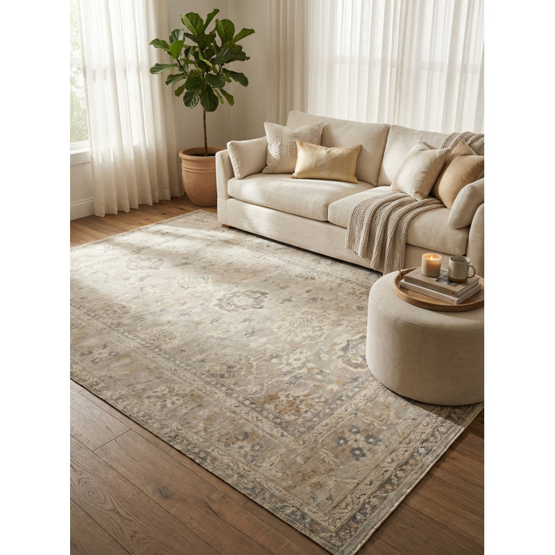 Antique Weave Oushak Wool Oriental Area Rug, Rectangle 9' x 12'