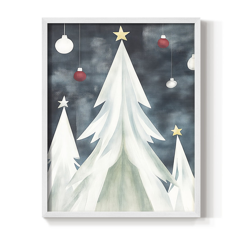 «Christmas Holiday Art DCCCLXV III», reproduction d'art encadrée - bois massif, H 30 po x l 24 po, Blanc