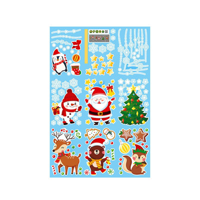 Christmas Santa Claus Snowman Bedroom Living Room Window Scene Layout Decoration Wall Stickers