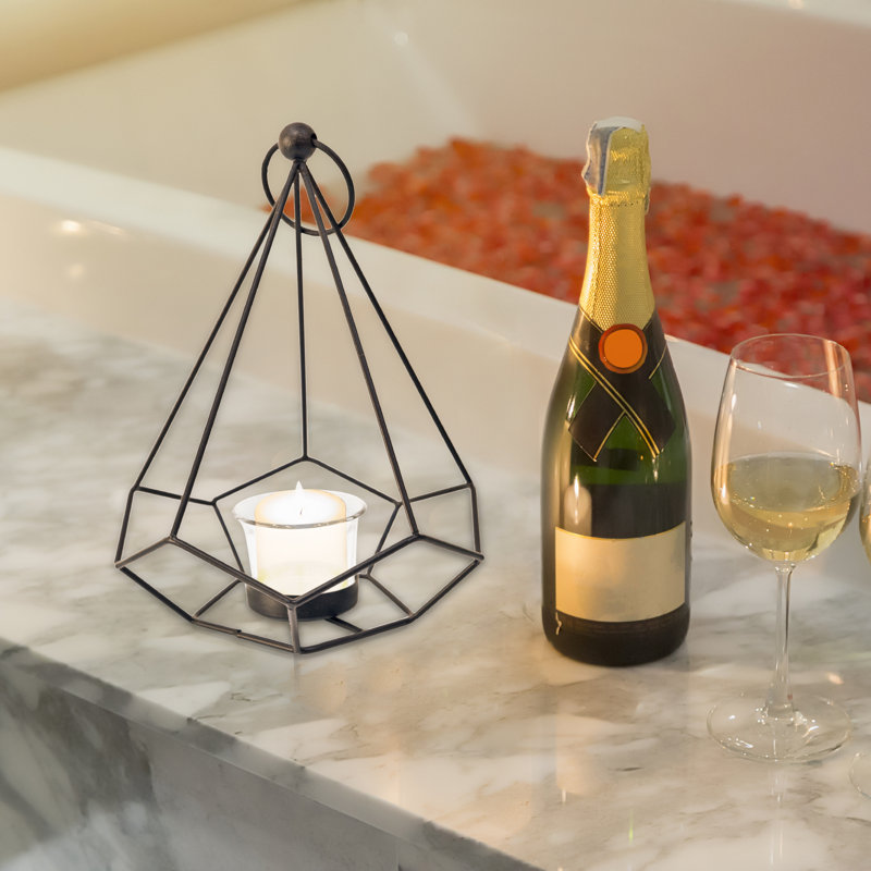 Porte-bougie en verre de 10,6 po
