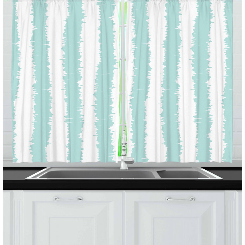 Striped Tailored Kitchen Curtain