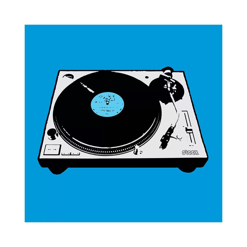 Turntable Blue Poster by Steez - Wrapped Canvas Gallery-Wrapped Canvas Giclée, 30.48cm H x 30.48cm W