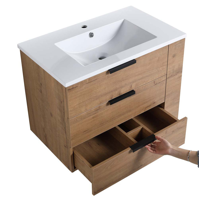 Meuble-lavabo simple 30 po avec plateau en résine