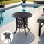 Table d'appoint de 21 po avec seau à glace amovible - structure en fonte d'aluminium antirouille (table seulement)