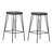 Meggin Millard Backless Leather Upholstered Bar Pub Stool with Footrest â€“ Lightweight Powder-Coated Metal Frame, Easy Assembly-1290394484-1290394489