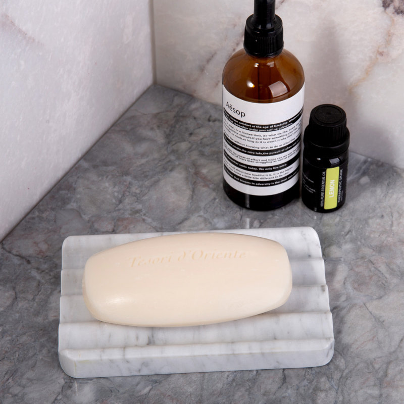 Natural Marble Soap Tray, Ivory