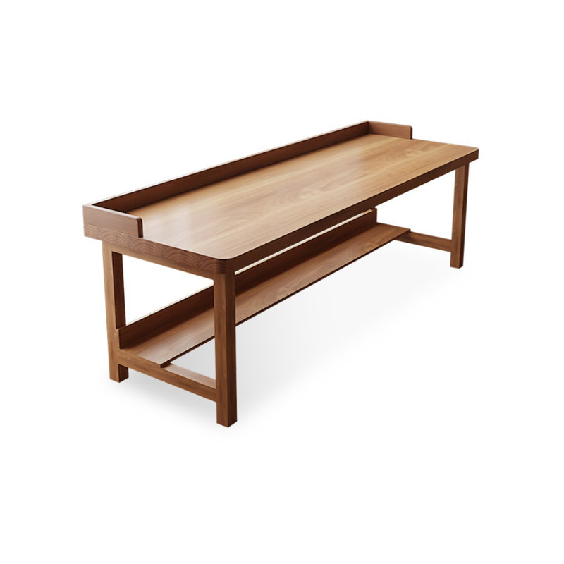 Brown Rectangular Solid Wood desk, 29.53" H x 62.99" W x 23.62" D