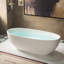Baignoire autoportante contemporaine en résine de couleur unie L 71 po x l 31-1 / 2 po WOODBRIDGE-127331731-120785880