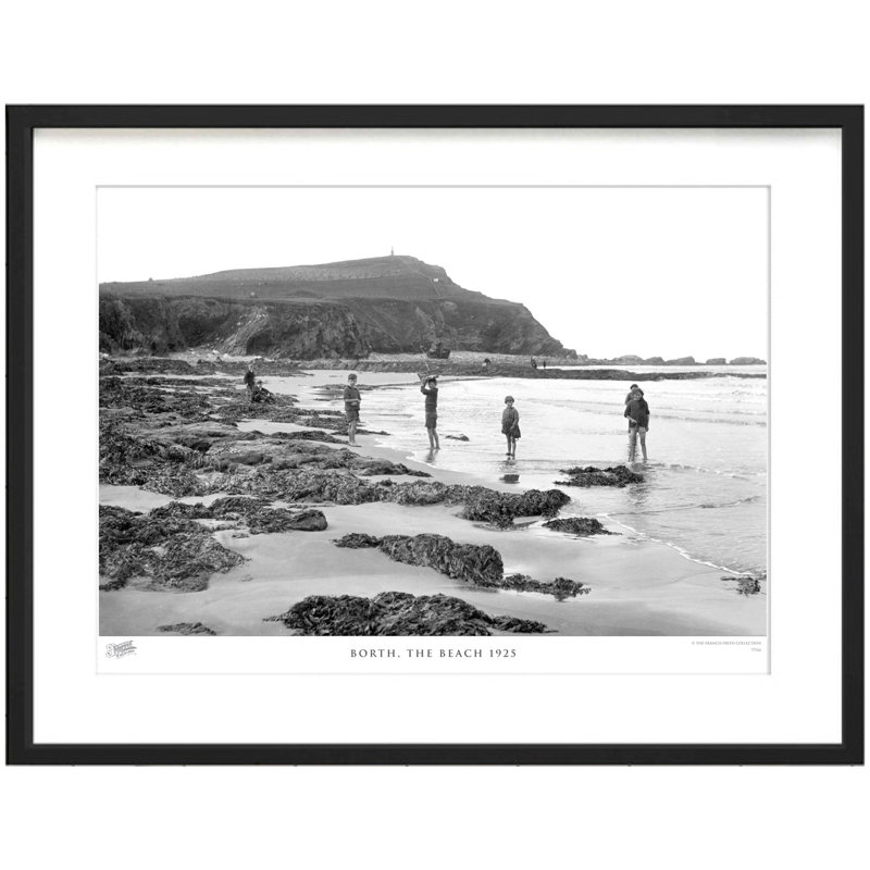 Borth, The Beach 1925 by Francis Frith - Single Picture Frame Print, 60cm H x 80cm W x 2.3cm D