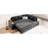 91.5-inch L Shaped Grey With Hidden Storage Pockets And Pull Out Bed Practical -
