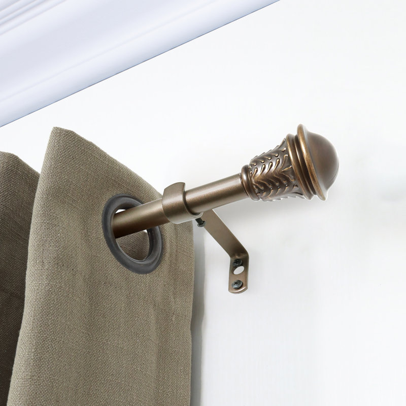Tringle à rideaux simple réglable en métal Chenese, H 2,5 po x l 36 po x P 3,5 po, Bronze vintage