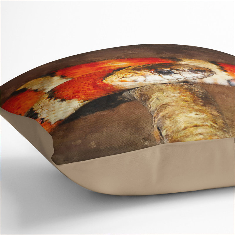 King Snake Painting Scatter Cushion with Filling, 40cm H x 40cm W x 15cm D, Stone