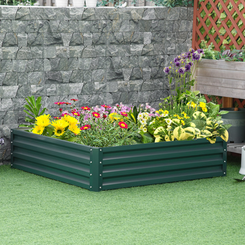 Metal Raised Garden Bed, Green
