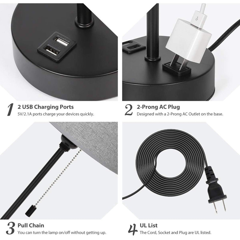 Metal USB Table Lamp