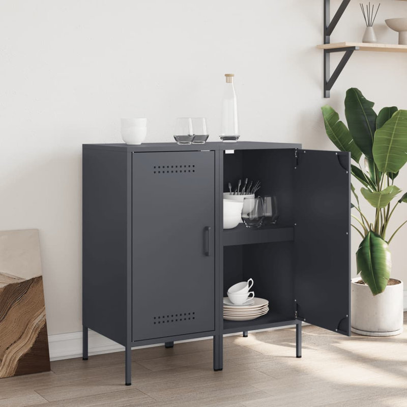 Amielle Steel Accent Cabinet, Anthracite