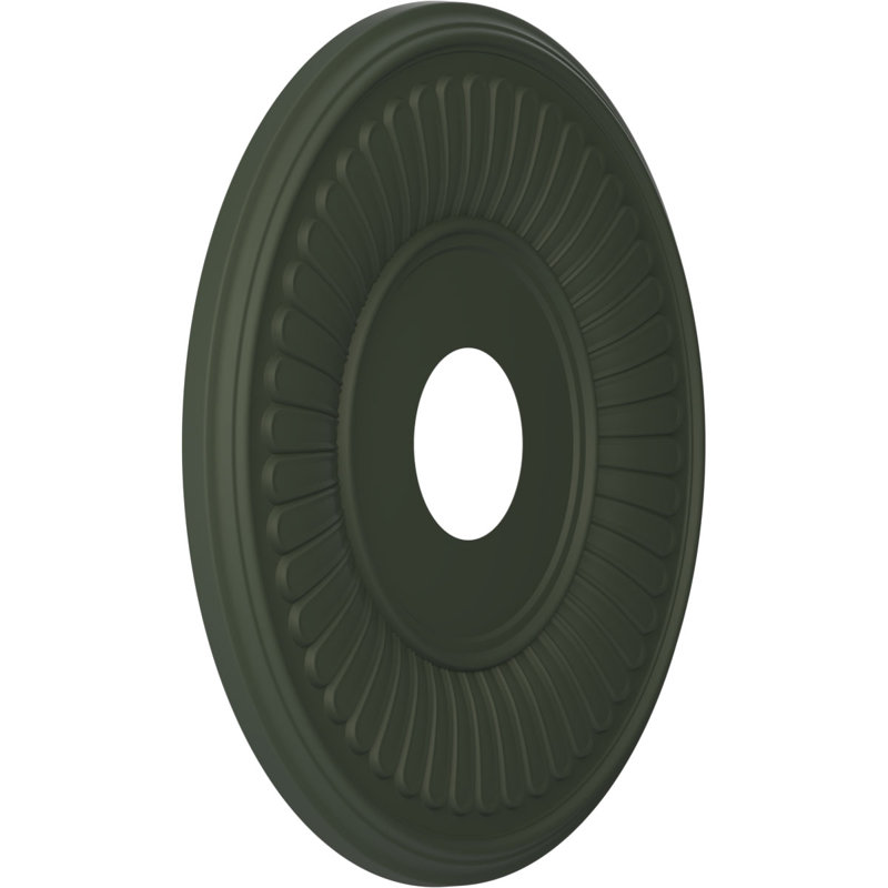 Médaillon de plafond Berkshire en PVC thermoformé, H 16 po x l 16 po x P 1 po, Vert club de chasse satiné UltraCover