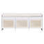 Banc de rangement pour chaussures 48 pouces avec tiroirs en rotin et coussin rembourré-501036225