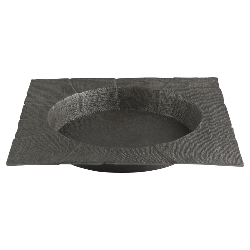 Baxter Metal Decorative Tray, Antique Pewter, 3" H x 24" W x 24" D