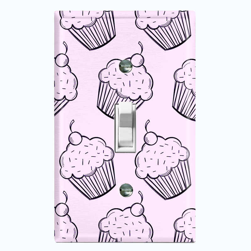 Plaque murale d'interrupteur à bascule 1 tringle Coffee Treats Cup Cake