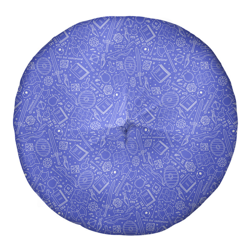 Coussin de sol Katelyn Elizabeth, 30 po x 30 po, Bleu / blanc