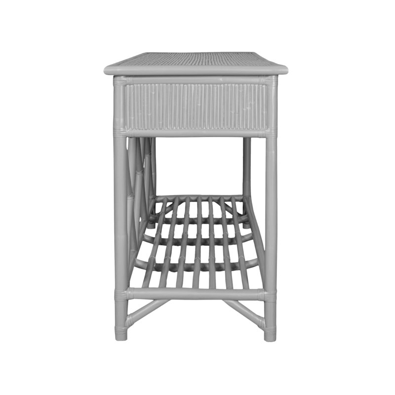 54'' Wide 3 Drawer Rattan Wood Sideboard, Light Gray