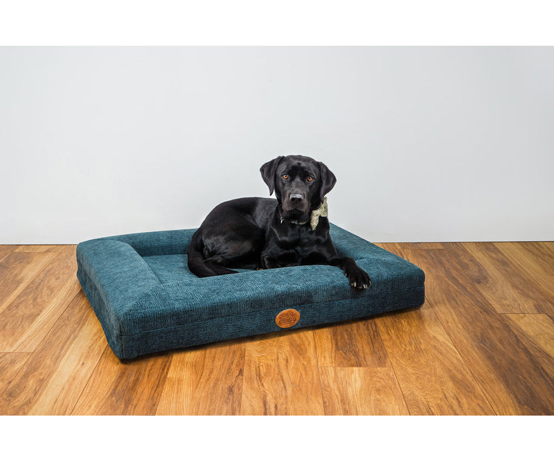 Orthopedic FAUX WOOL Pet Bed, 15cm H x 58cm W x 73cm D, Blue