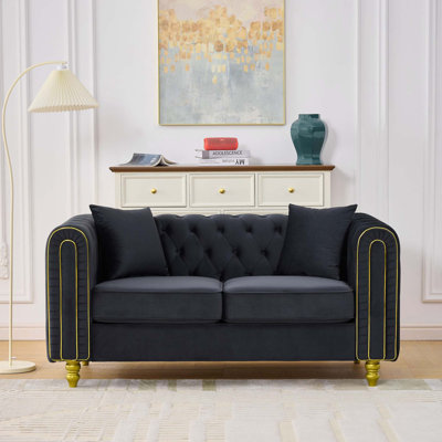 Modern Chesterfield Loveseat Sofa with Button Tufting