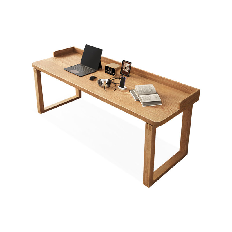 Light walnut Rectangular Solid Wood desk, 29.53" H x 70.87" W x 23.62" D