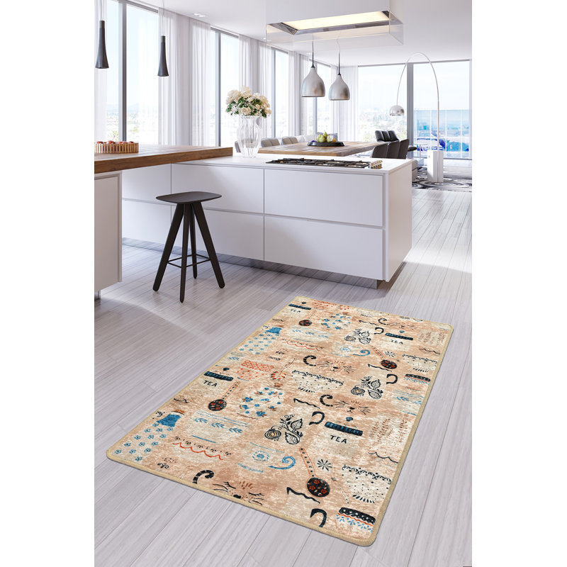 Premium Area Rug (5.2 x 7.5 ft), 100% Polyester, 0.2 in Pile Height | Antibacterial, Non-Slip Underside, Machine Washable | Elegant Design for Living Room & Bedroom Decor, Soft and Durable