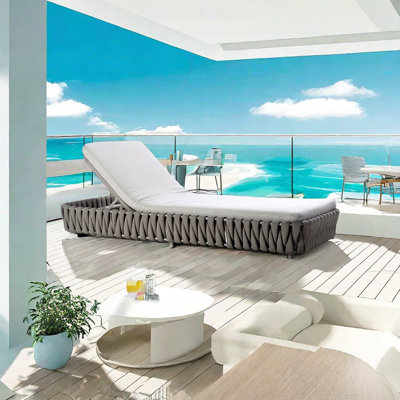 Chaise longue en osier Pompano