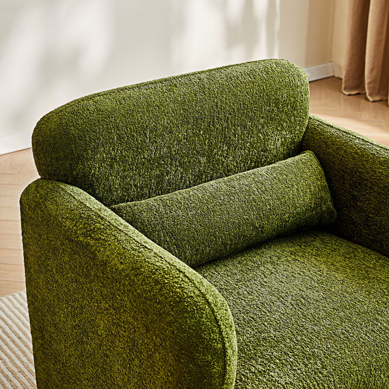 Fauteuil d'appoint rembourré, Vert