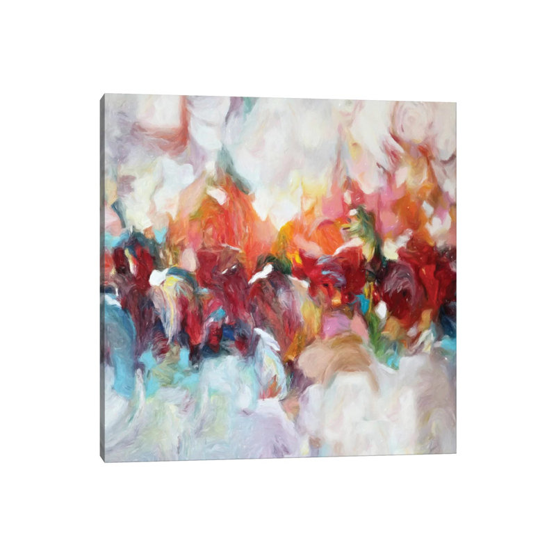 Abstract Flowers by Radiana Christova - Painting on Canvas, Wrapped Canvas, 66.04cm H x 66.04cm W x 3.81cm D