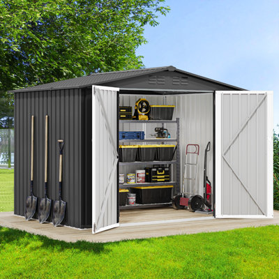 8 ft. W x 6 ft. D Galvanized Steel Storage Shed