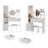 Full Body Mirror Cabinet + Round Mirror LED Vanity Table + Cushioned Stool, With 2 AC + 2 USB Power Station,17" Diameter LED Mirror, Touch Control, 3-Color, Brightness Adjustable, Large Desktop-205209334