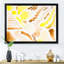 Éléments graphiques rétro en orange et jaune II - peinture sur toile-67232855-67232836