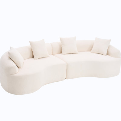 Living Room 4 White - Chenille Upholstery, 30D Sponge, 60 Hardness, No Assembly Needed 4 Apartment Modern Interior