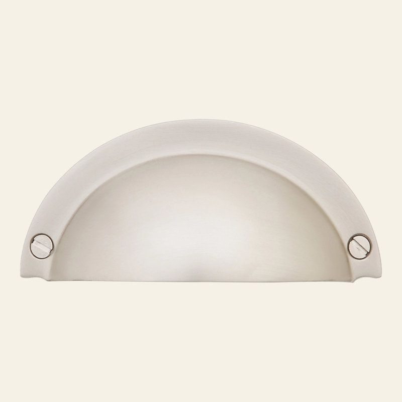 Madelyn Carter Cora 3" Center-to-Center Solid Brass Cup Drawer Pull, Polished Nickel