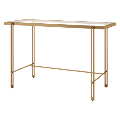Inez Glass Top Metal Base Writing Desk