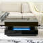 Table basse à plateau relevable 39,3 po avec compartiment caché, 2 tiroirs de rangement et lumières DEL ajustables, tables basses multifonctionnelles modernes-1498496486
