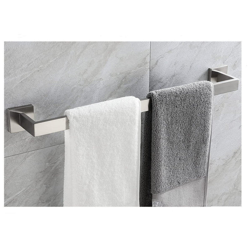 Barre à serviettes murale 24 po, Nickel brossé