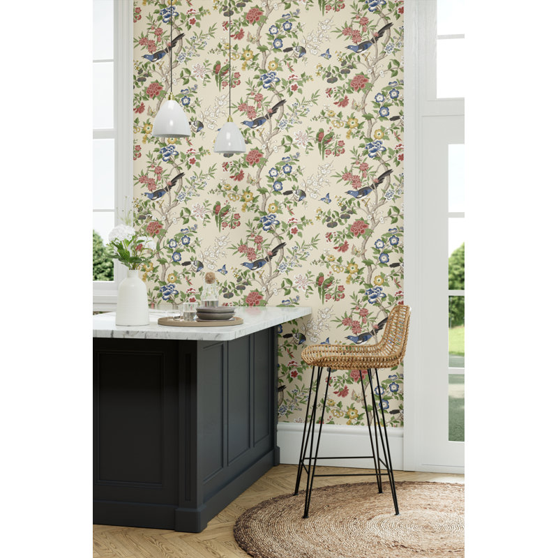 Chinoiserie Hall Wallpaper, Linen/Chintz