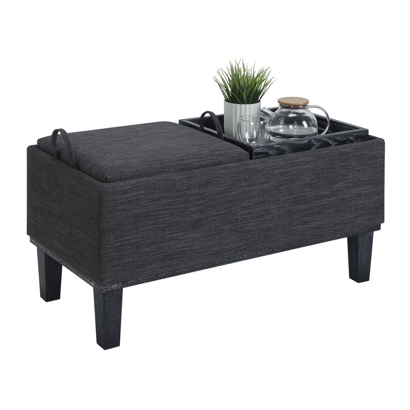 Esmee 34.5'' Wide Rectangle Storage Ottoman with Reversible Tray